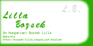 lilla bozsek business card